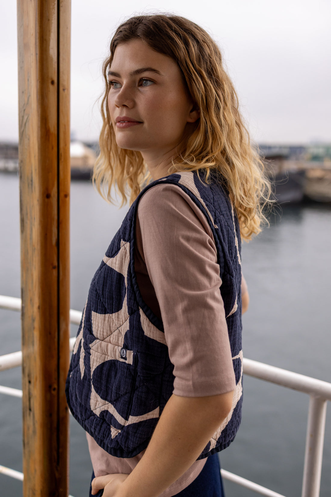 Daneblues Quilt Vest Dark Navy/Chalk TROPS