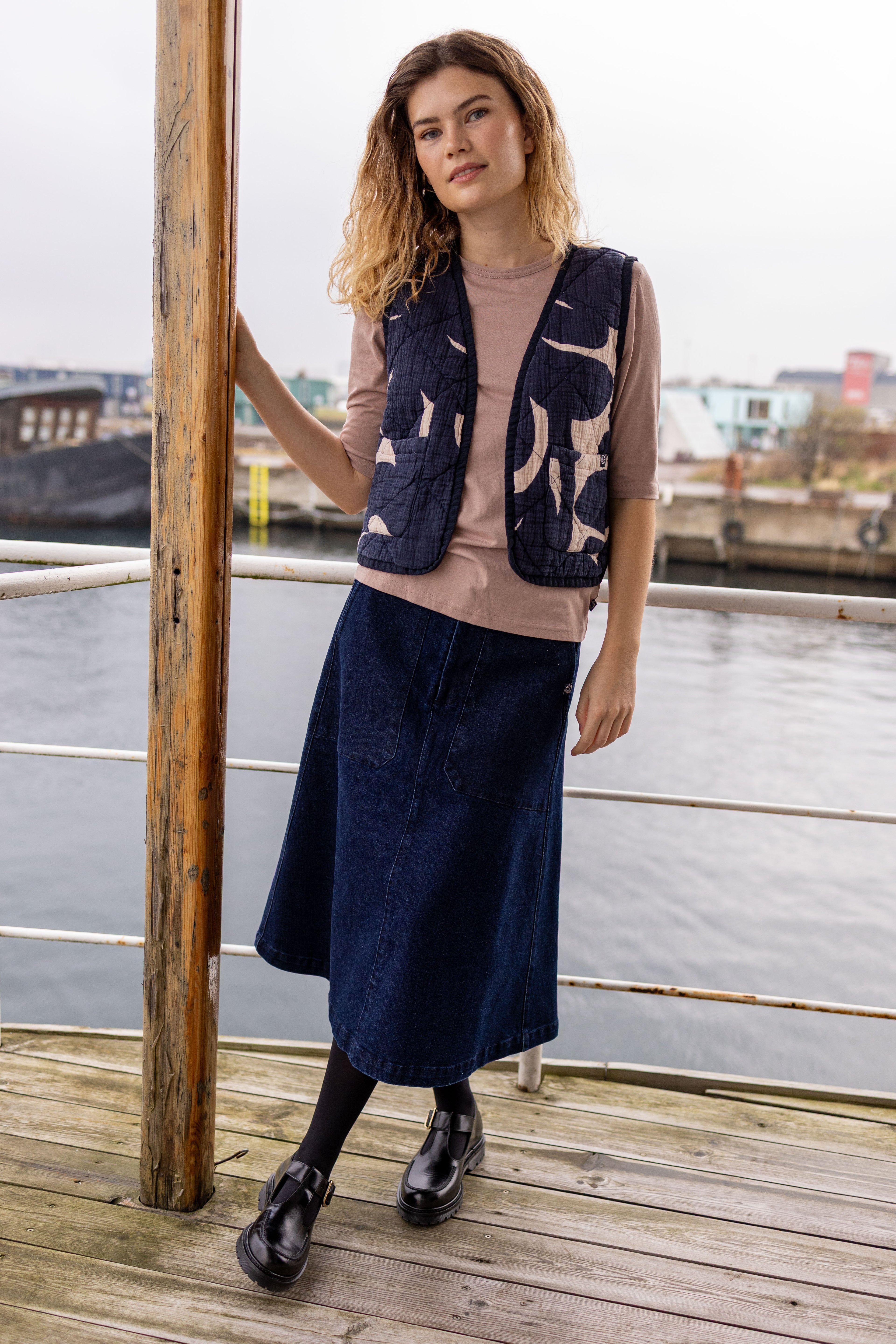 Daneblues Quilt Vest Dark Navy/Chalk TROPS