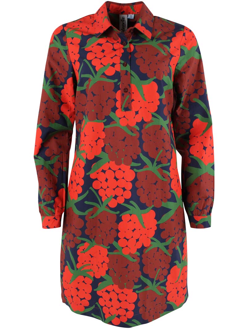 Danecarnation Poplin Dress Bright Red MAXIBERRY