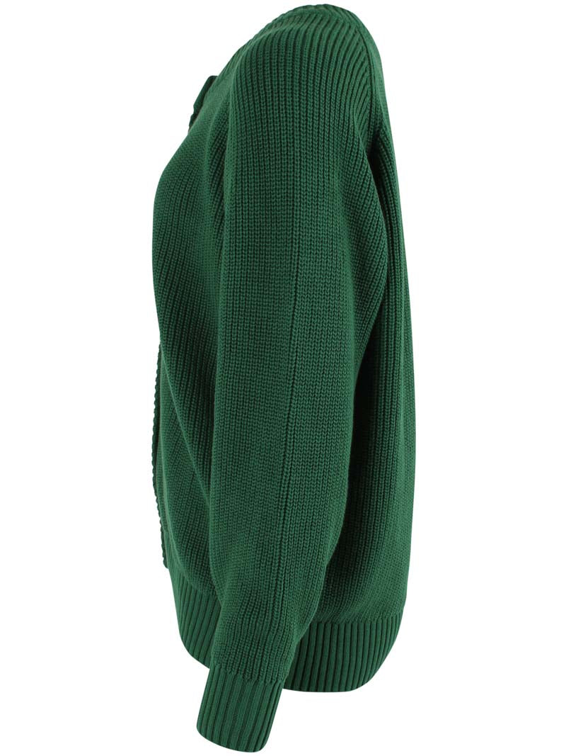 Danechunk Cotton Rib Cardigan Dk Pine