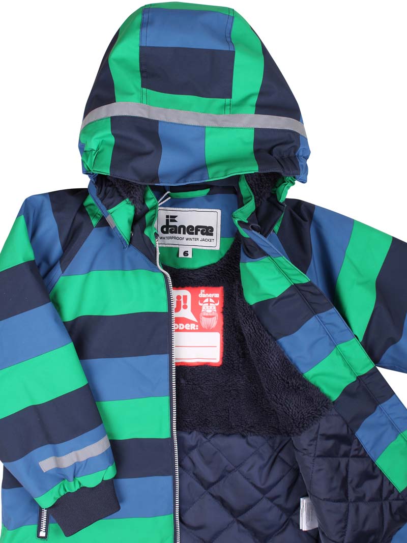 Vinterjakke til børn med striber