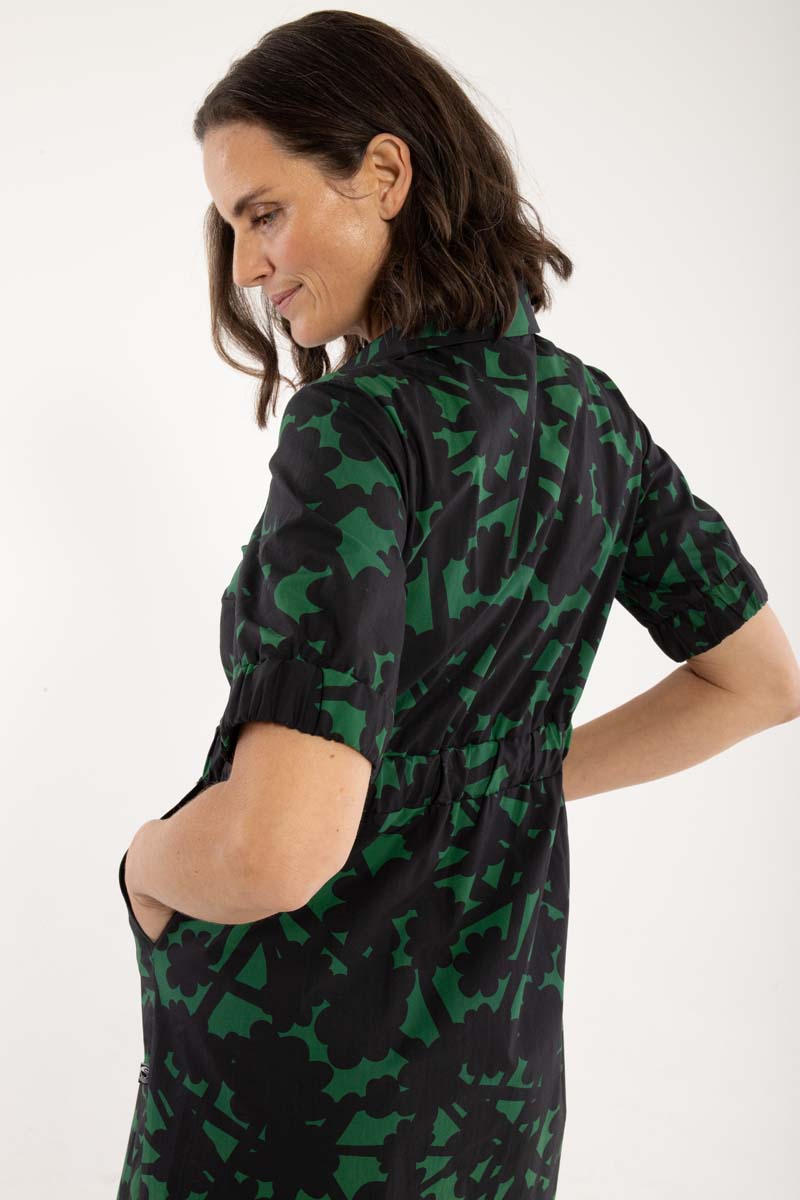 Danesusanne Poplin Dress Dk Pine BRAMBLE