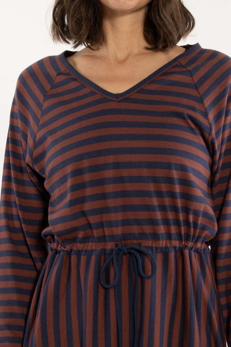 Danouioui Modal Dress Dk Navy/Dk Merlot