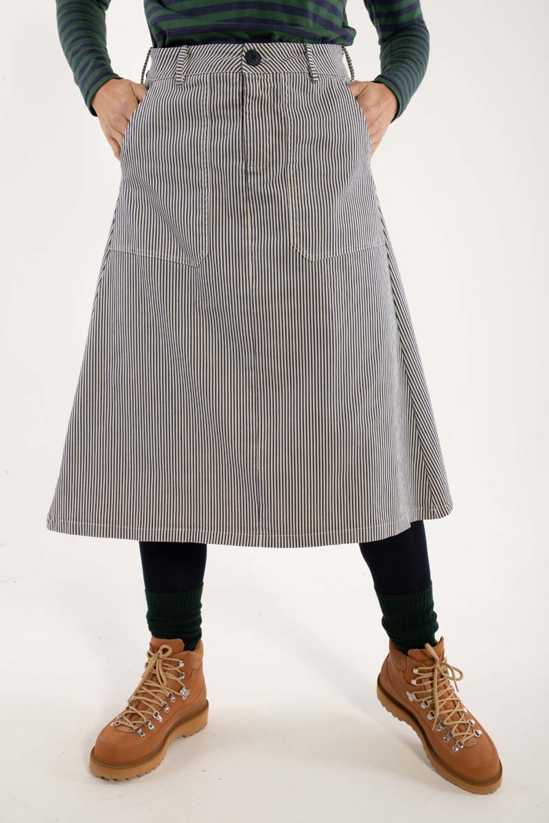 Danesweetie Stretch Canvas Skirt Dk Navy/Chalk
