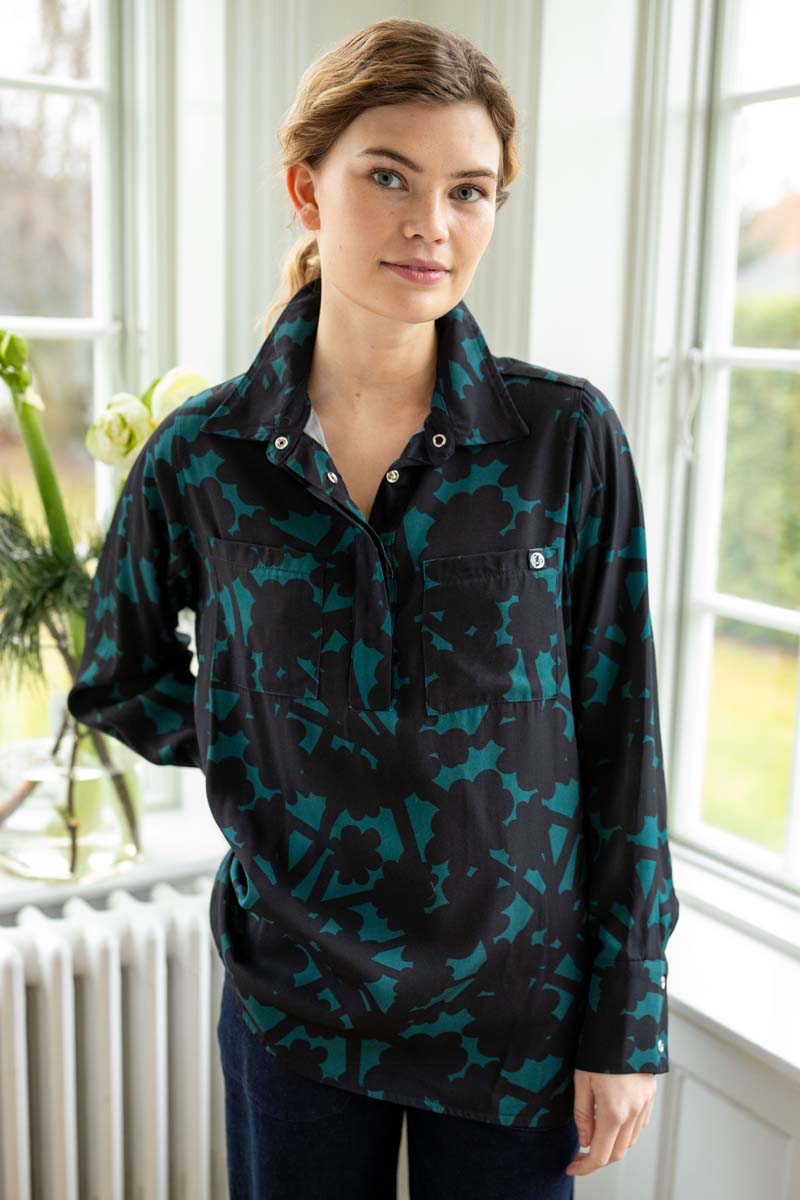 Danepeople Satin-Twill-Hemd Dunkelschiefer BRAMBLE