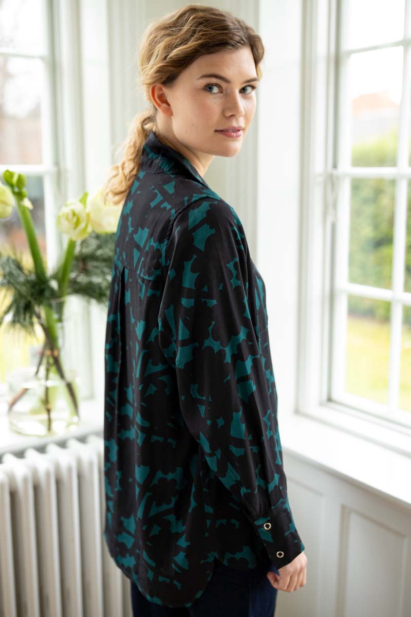 Danepeople Satin-Twill-Hemd Dunkelschiefer BRAMBLE