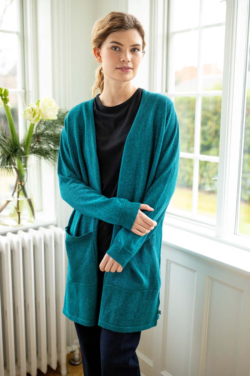 Danoffice Glitter Cardigan Dk Slate