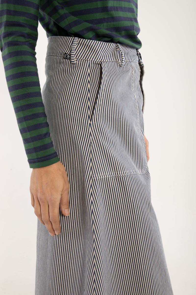 Danesweetie Stretch Canvas Skirt Dk Navy/Chalk