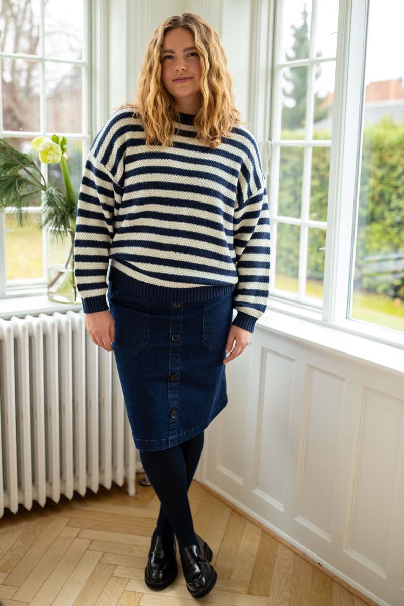 Fin nederdel i denim til kvinder