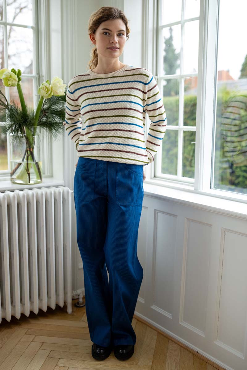 Danedaisy Stretch Canvas Pants Warm Blue/Dk Navy