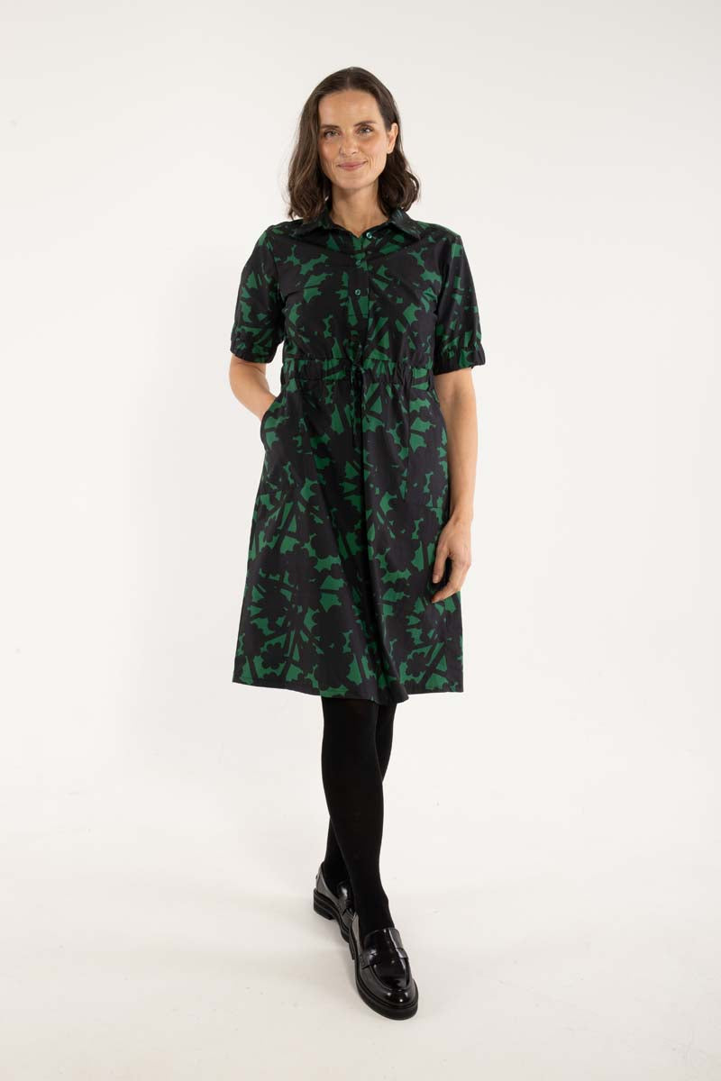 Danesusanne Poplin Dress Dk Pine BRAMBLE