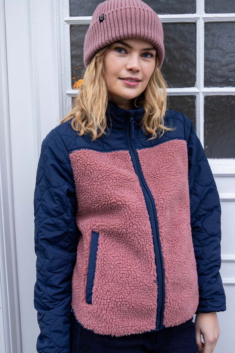 Danehazel Fleece Zip-Up Dk Navy/Rose Beige
