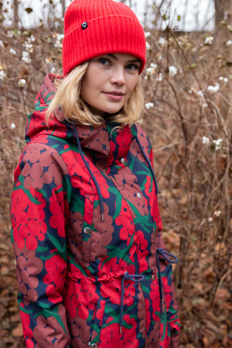 Danenora AOP Winter Parka Dk Red MAXIBERRY