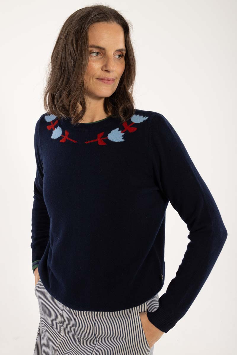 Danevibe Merino Wool Sweater Dk Navy