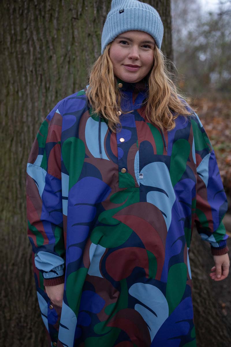 Fin mønstret regnponcho til kvinder