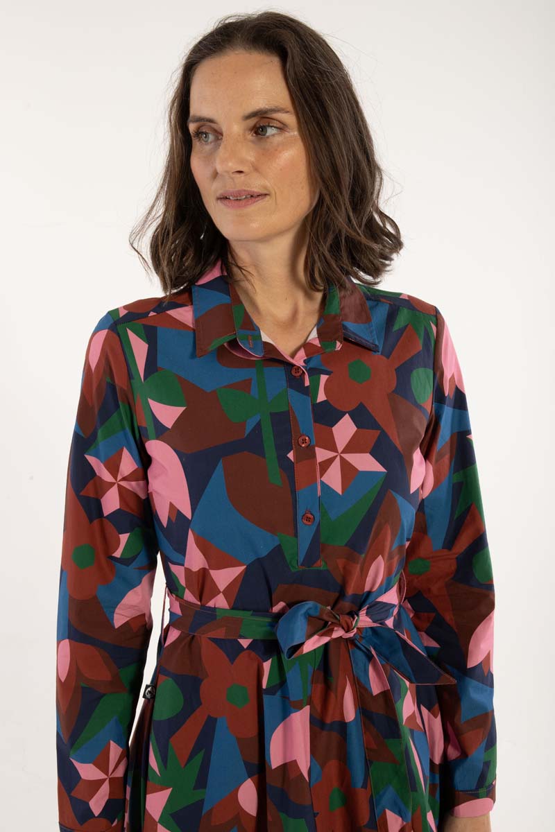 Daneribe Poplin Dress Ocean Blue GEOFLEUR