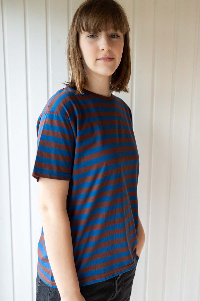 Danebasic Boxy Tee Ocean Blue/Dk Merlot