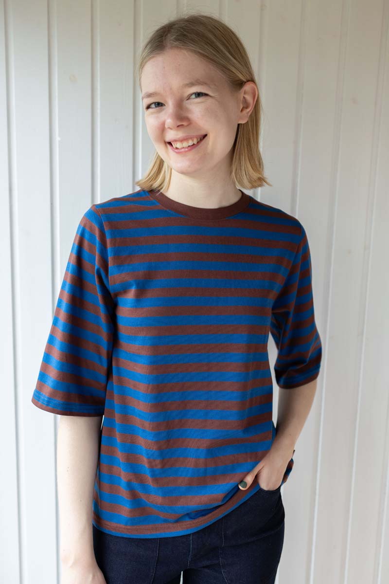 Stribet t-shirt til dame