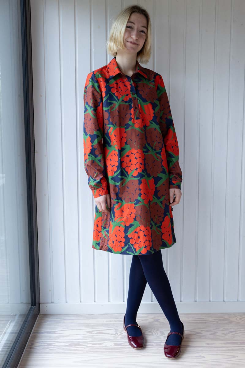 Danecarnation Poplin Dress Bright Red MAXIBERRY