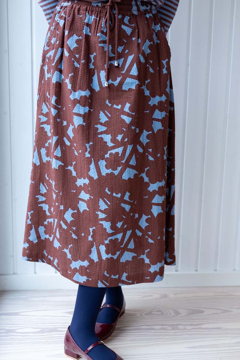 Danespresso Seersucker Skirt Lt Blue BRAMBLE