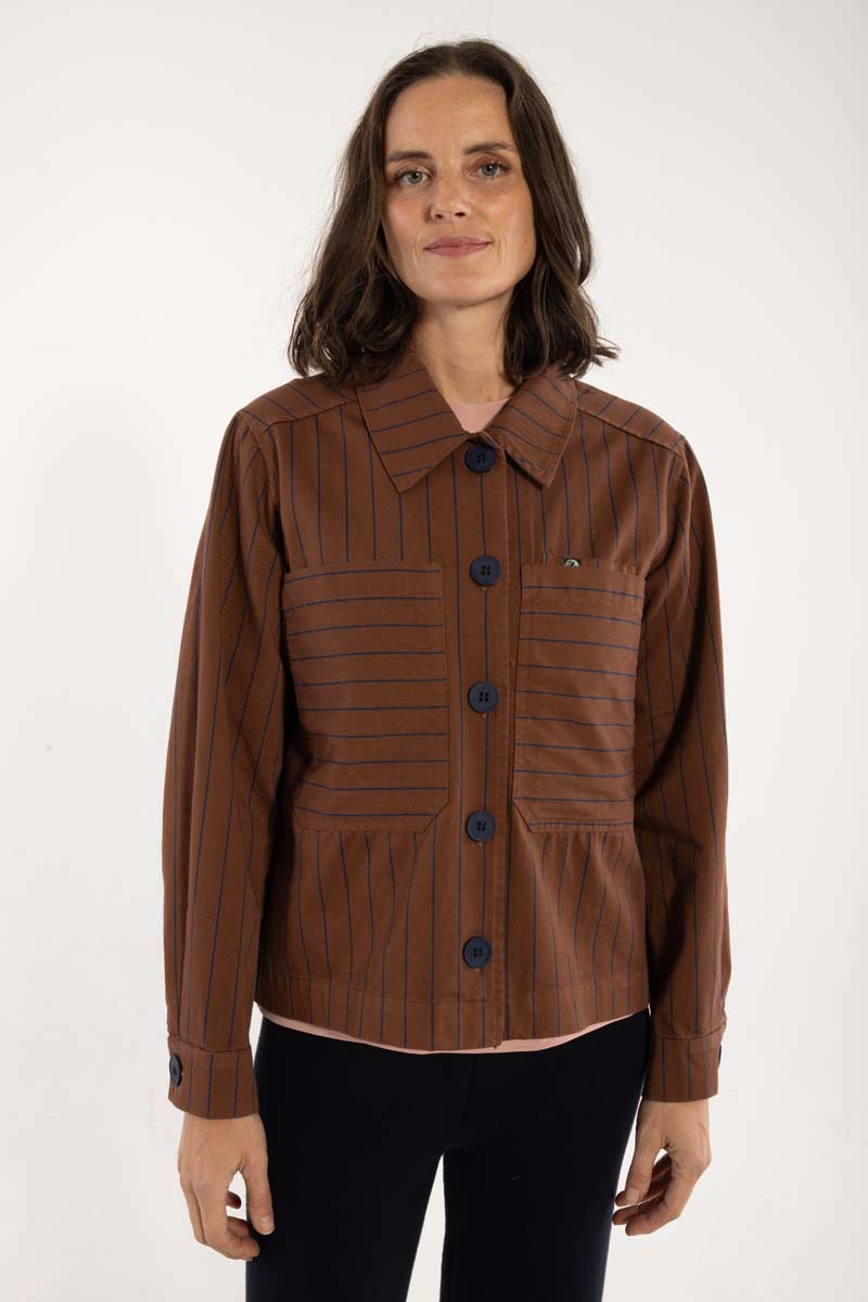 Daneprairie Stretch Canvas Jacket Brown/Dk Navy