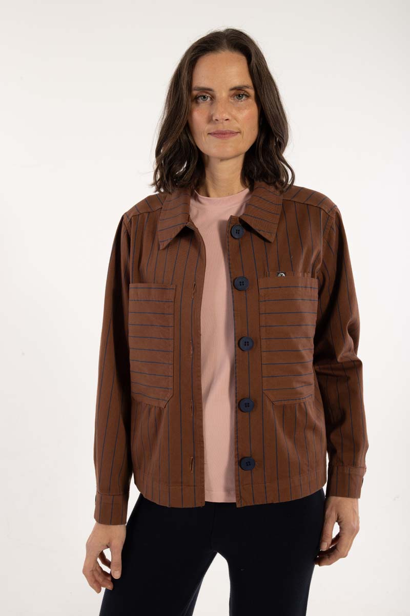 Daneprairie Stretch Canvas Jacket Brown/Dk Navy