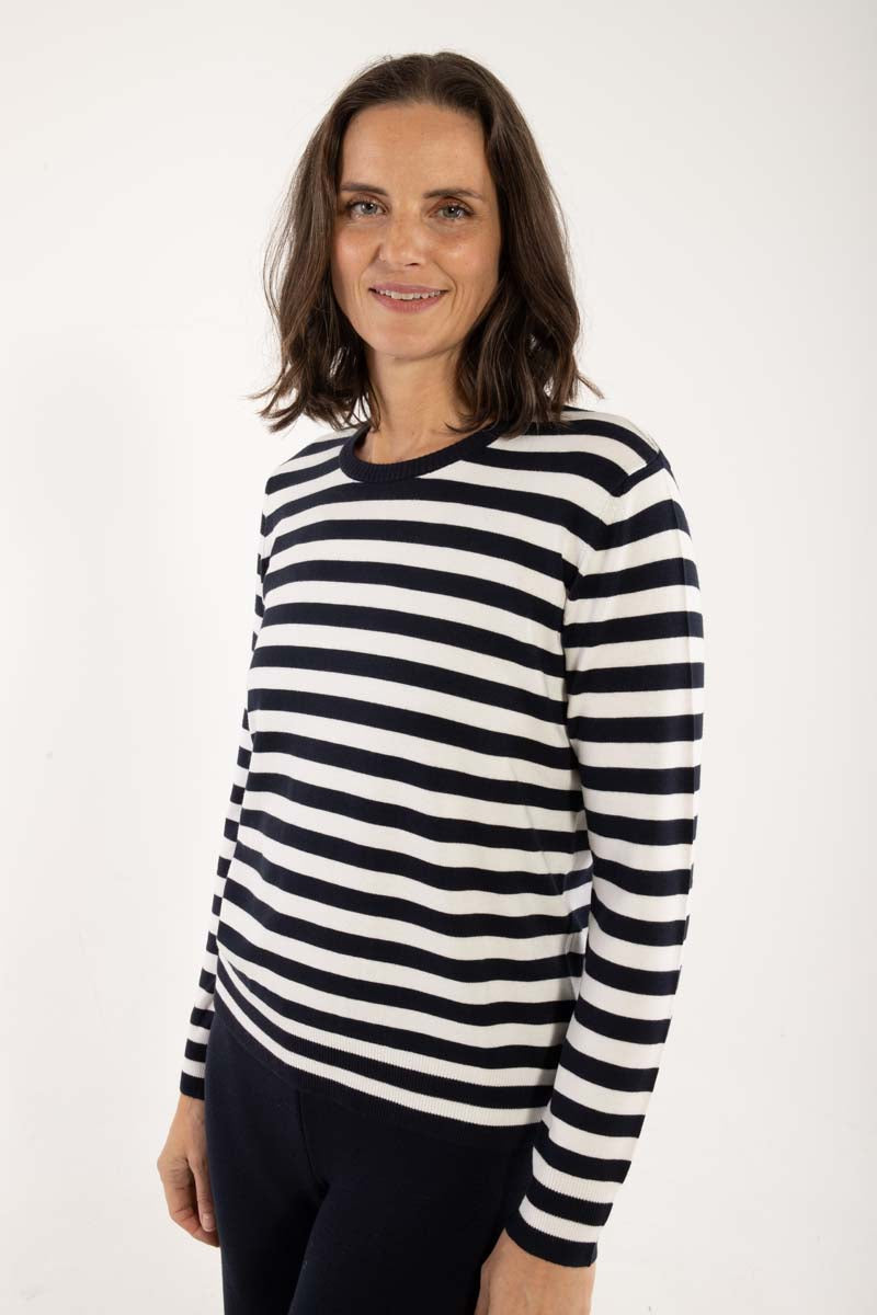Sweater med striber til dame-2