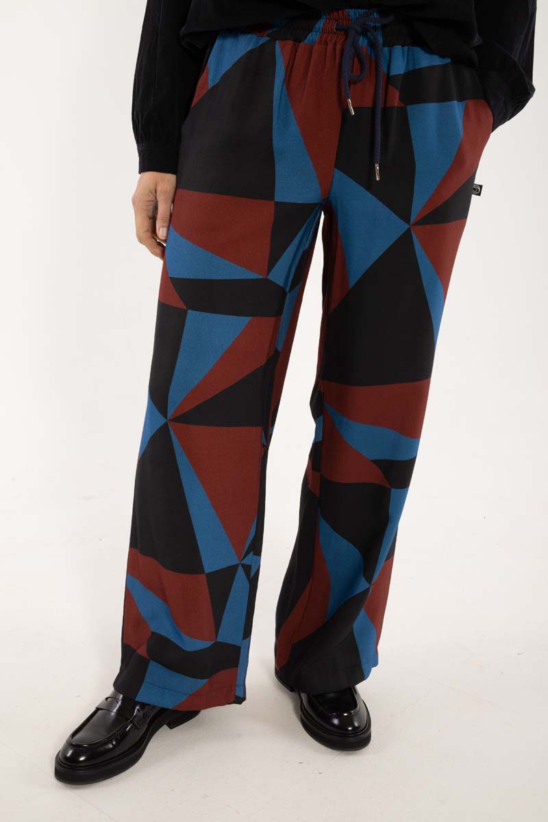 Mønstret viscose bukser til kvinder.