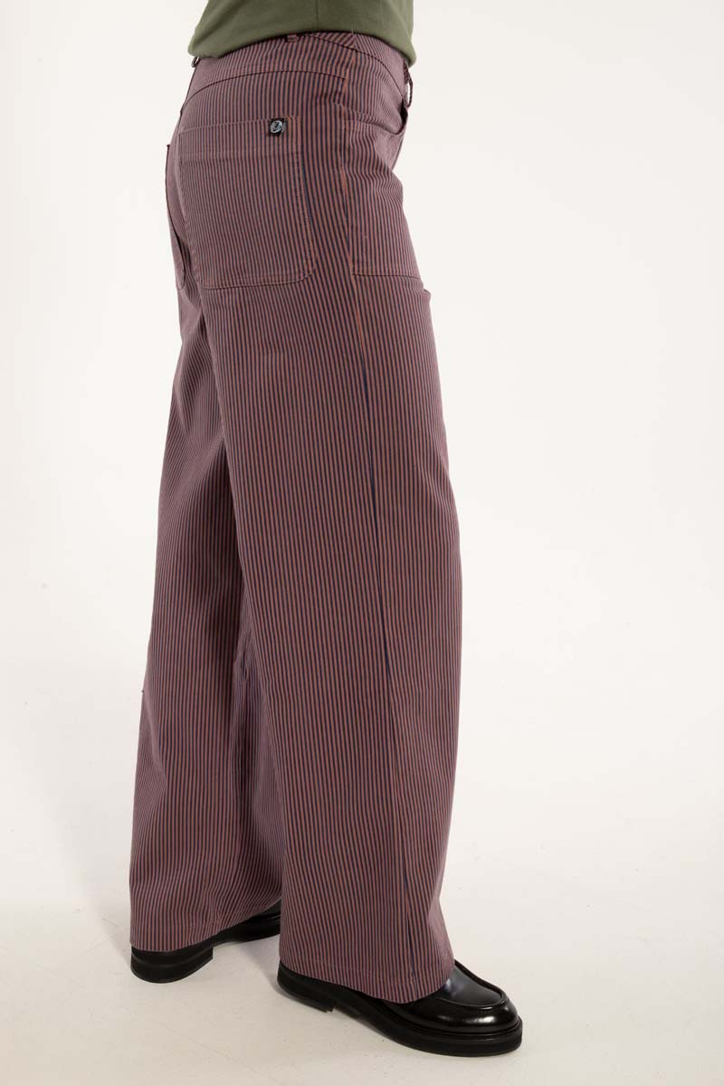 Danedaisy Stretch Canvas Pants Rose/Dk Navy