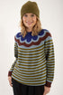 Stribet sweater med mønster
