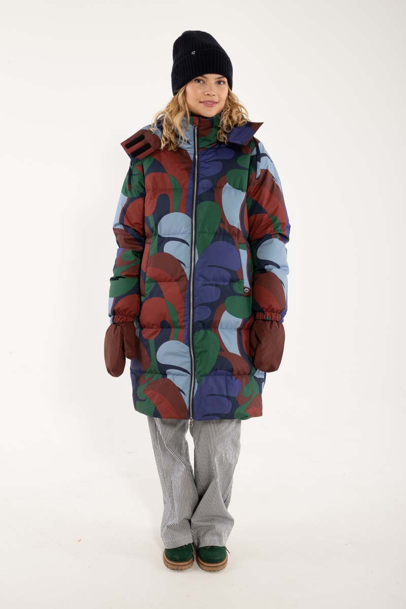 Daneget Down Winter Coat AOP Blue Purple TROPS