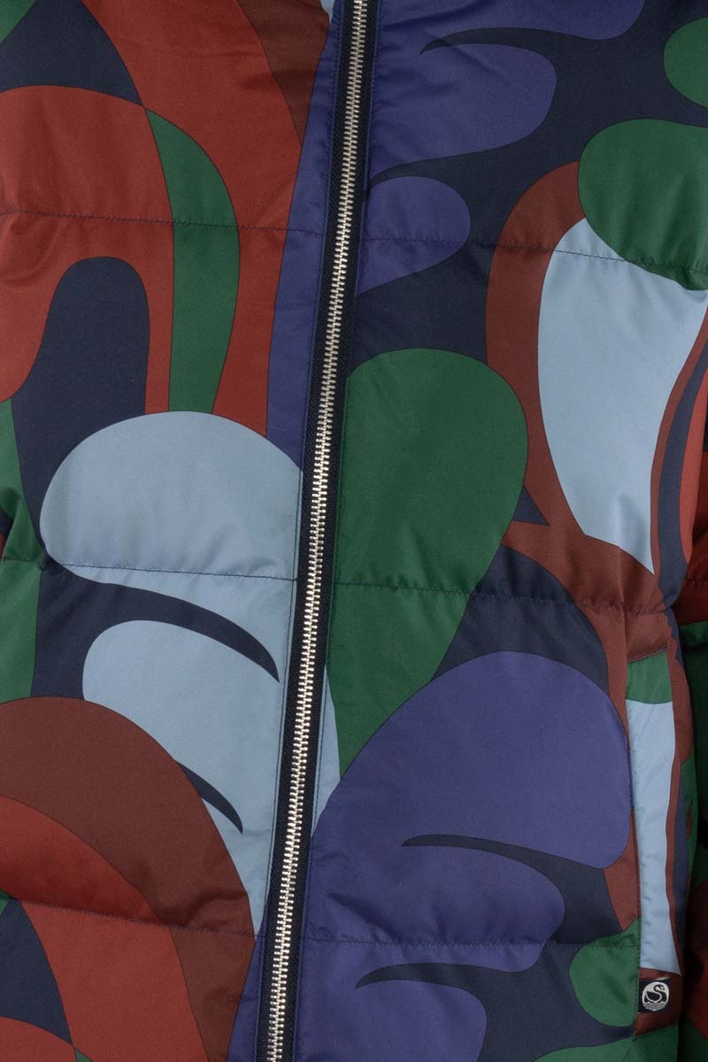 Daneget Down Winter Coat AOP Blue Purple TROPS