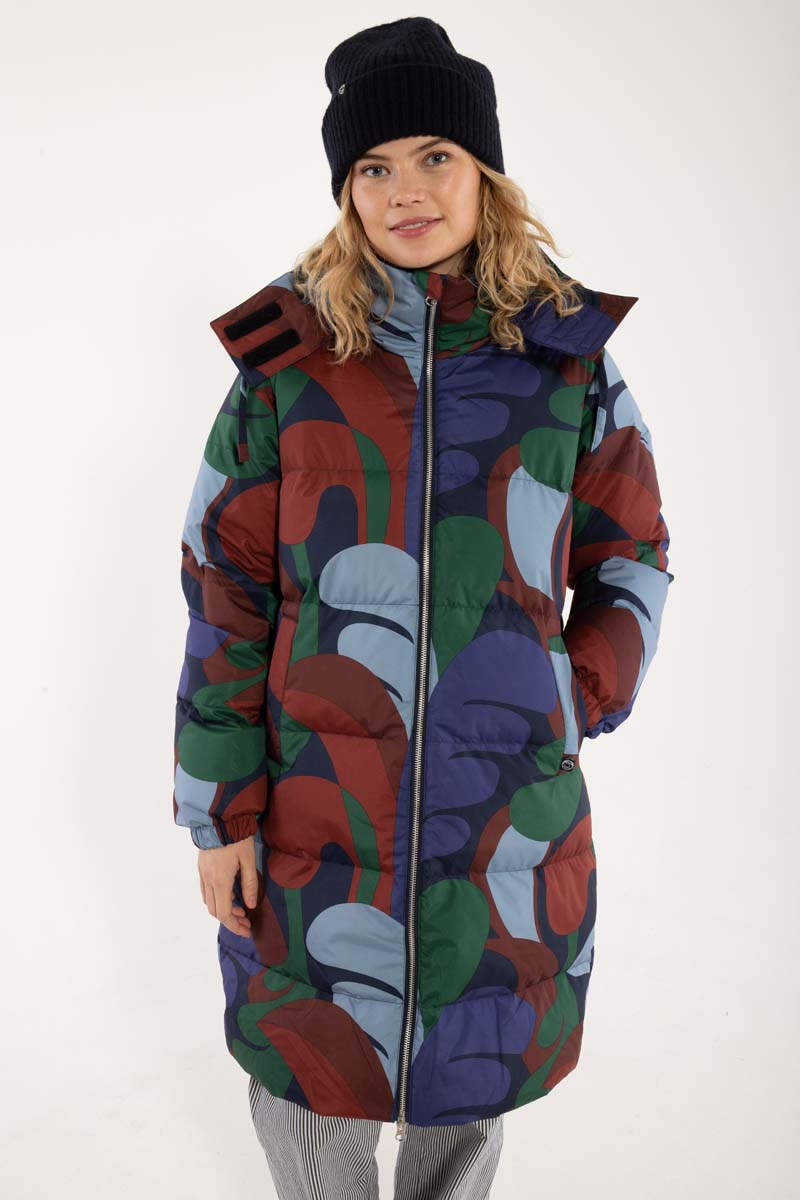 Daneget Down Winter Coat AOP Blue Purple TROPS