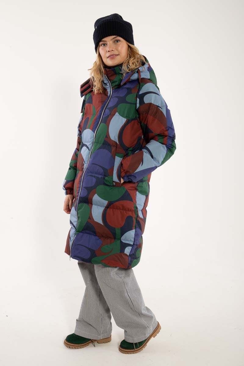 Daneget Down Winter Coat AOP Blue Purple TROPS