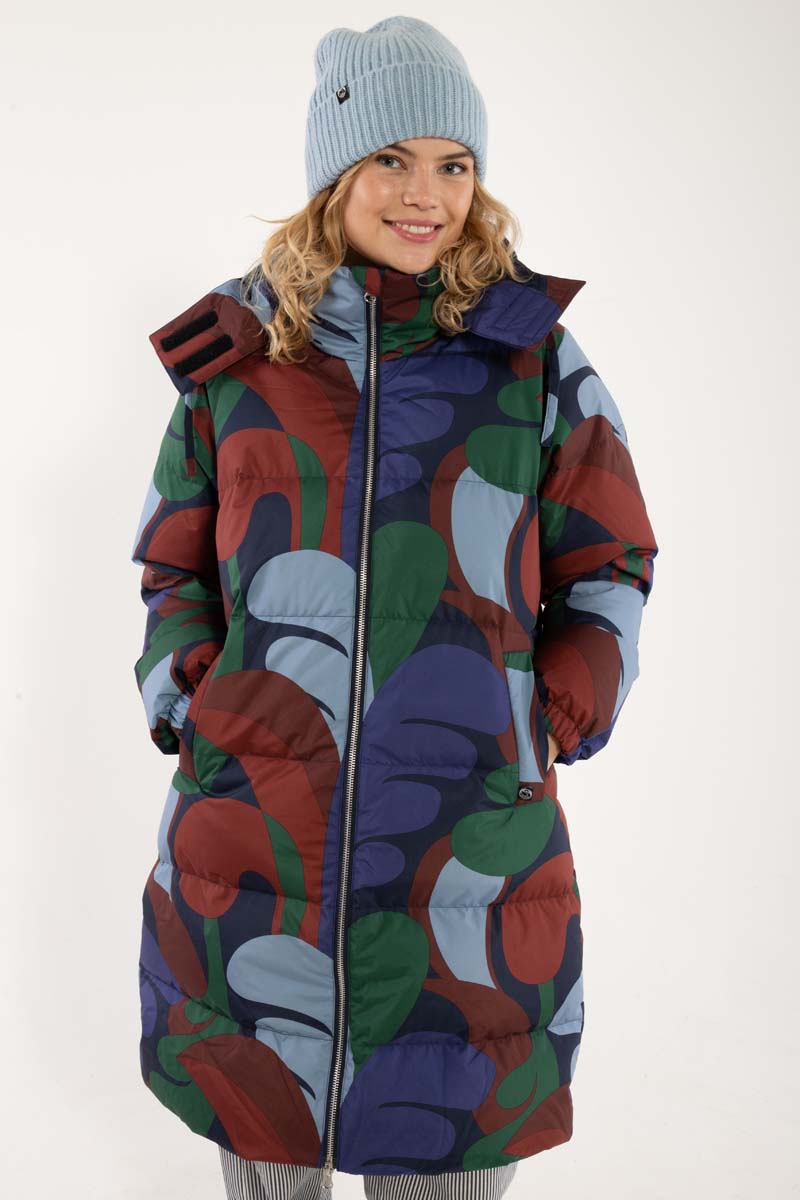 Daneget Down Winter Coat AOP Blue Purple TROPS
