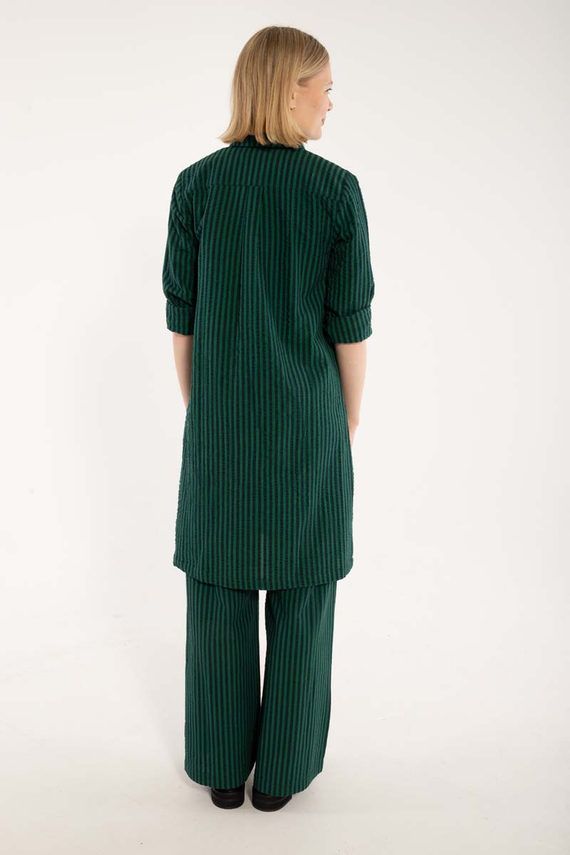 Danecarnation Seersucker Dress Dk Navy/Dk Pine