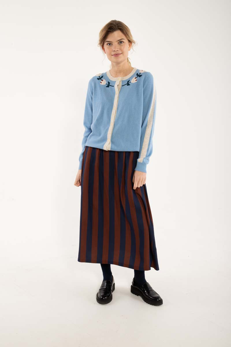 Danelife Merino Wool Cardigan Lt Blue Grey