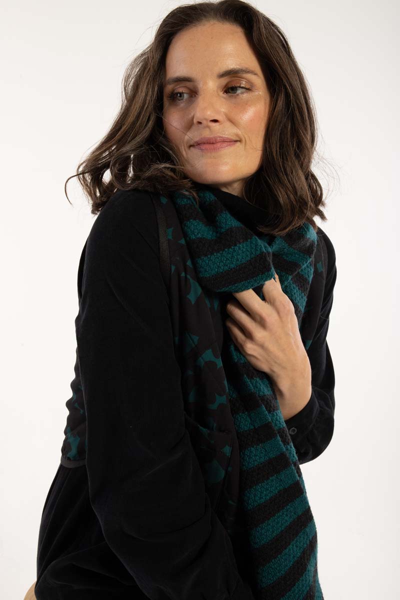 Daneboa Wool Knit Scarf Black/Dk Slate