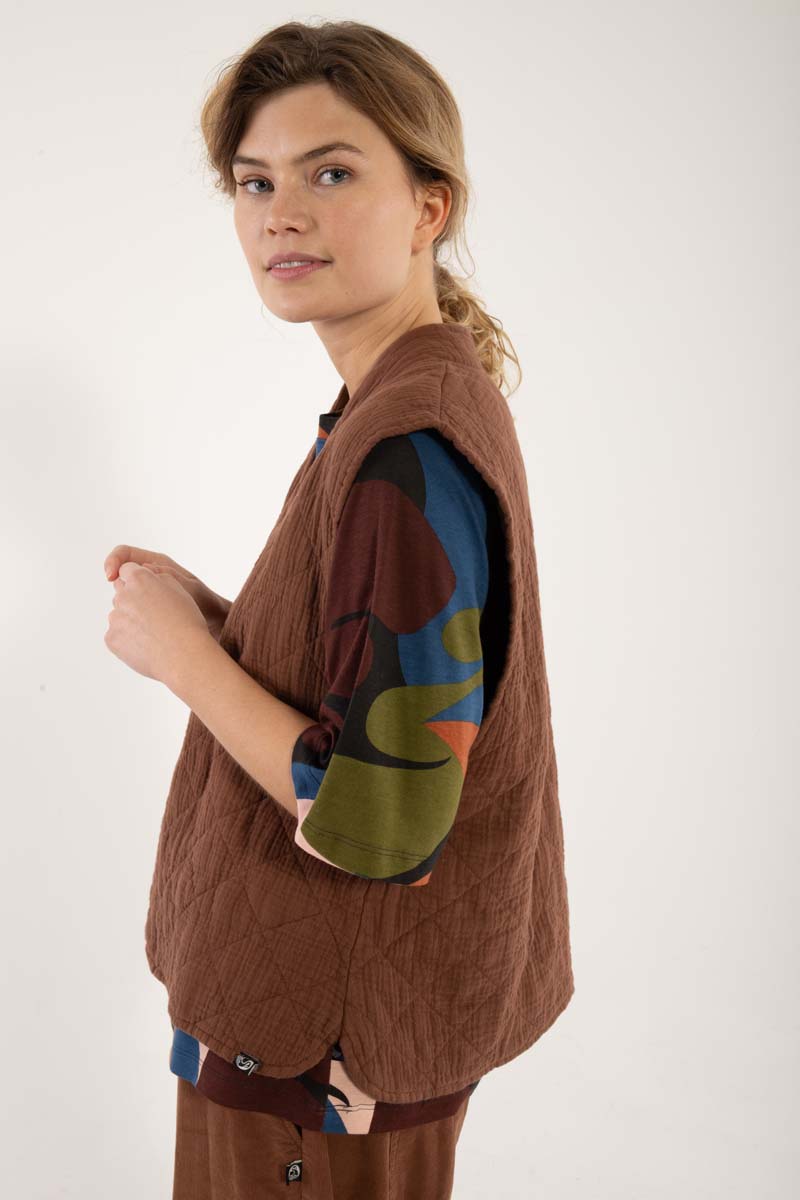 Danevibeke Quilt Vest Brown