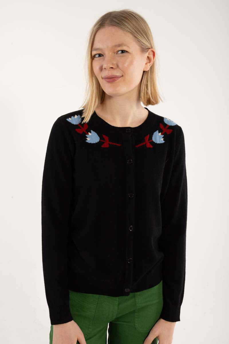 Danelife Merino Wool Cardigan Black