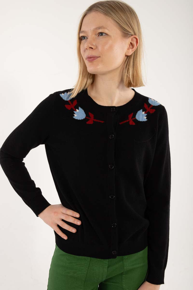 Danelife Merino Wool Cardigan Black