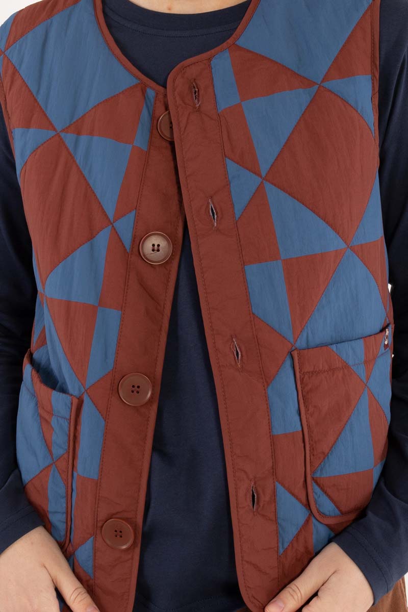 Danefield AOP Thermo Vest Dk Brick/Warm Blue DIAMETRIC