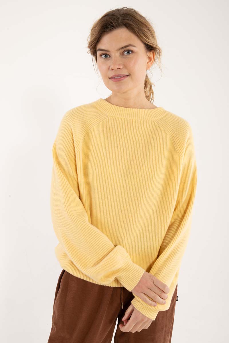 Danerelation Chunky Wool Sweater Soft Yellow