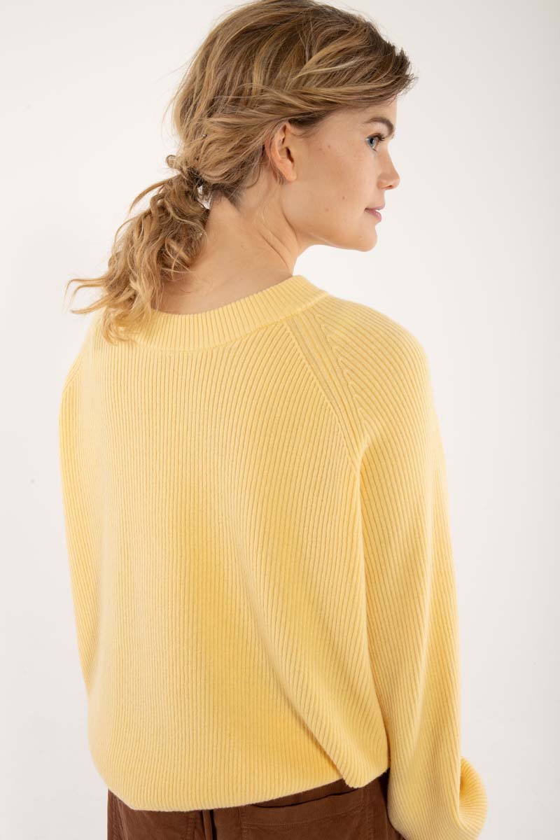 Danerelation Chunky Wool Sweater Soft Yellow