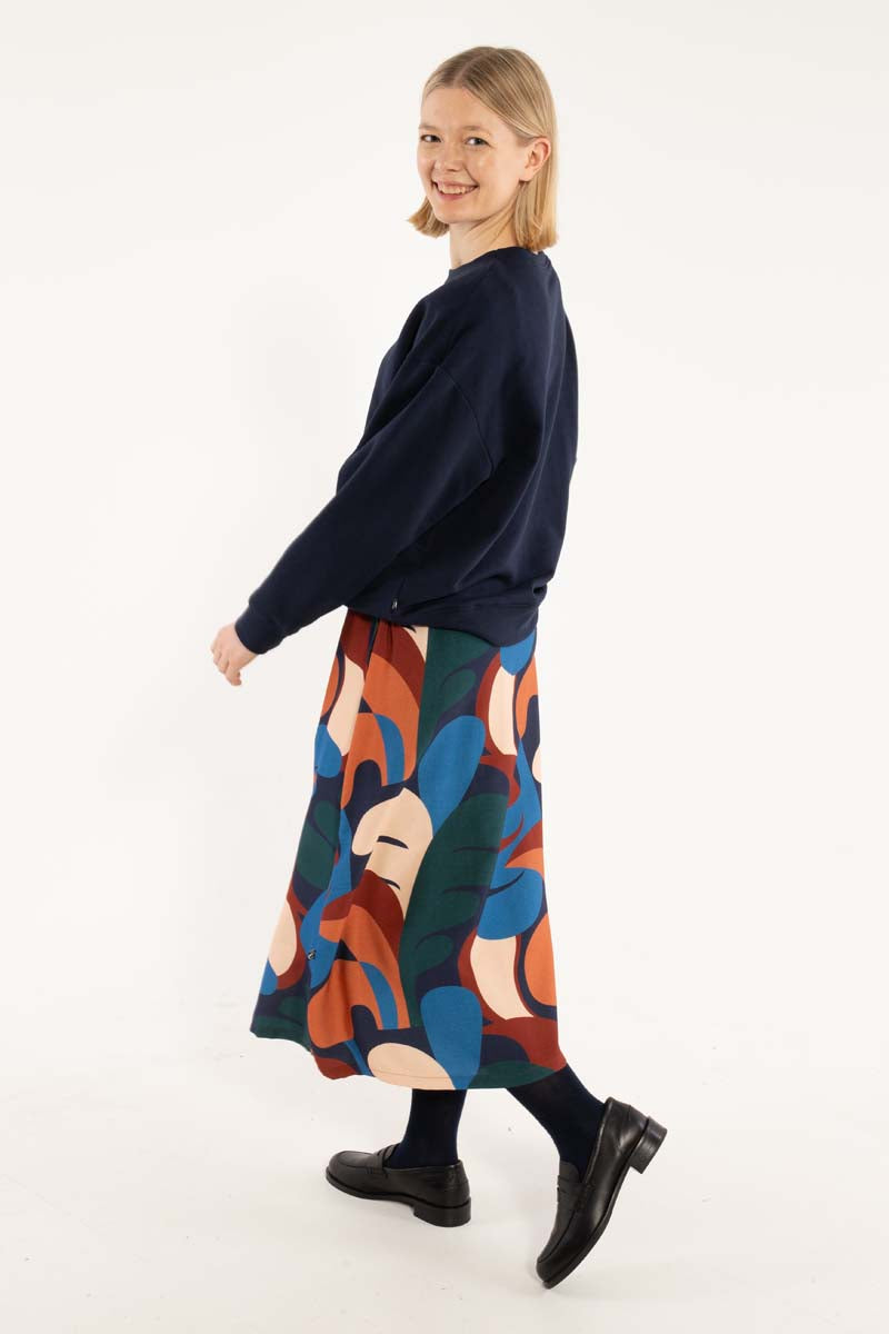 Daningrid Heavy Viscose Skirt Warm Blue TROPS