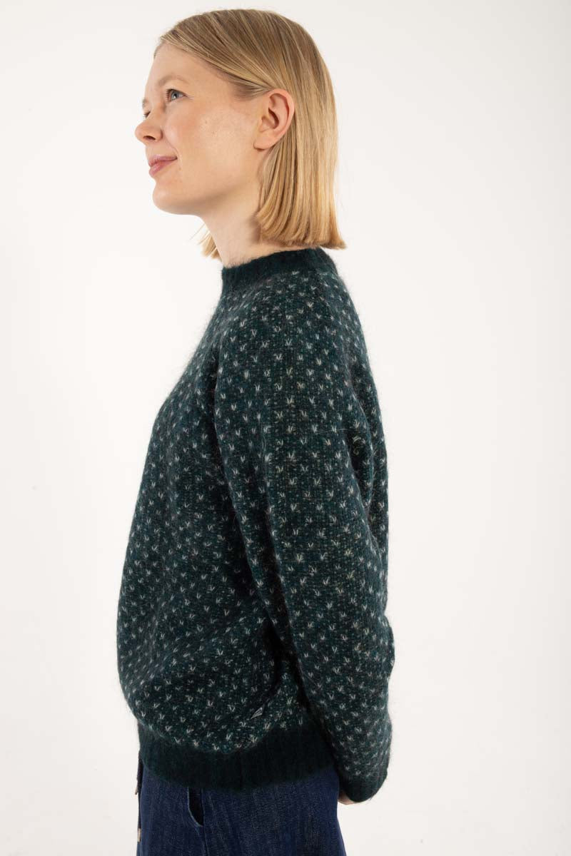 Daneherbal Alpaca Jaquard Sweater Dk Slate/Lt Blue Grey