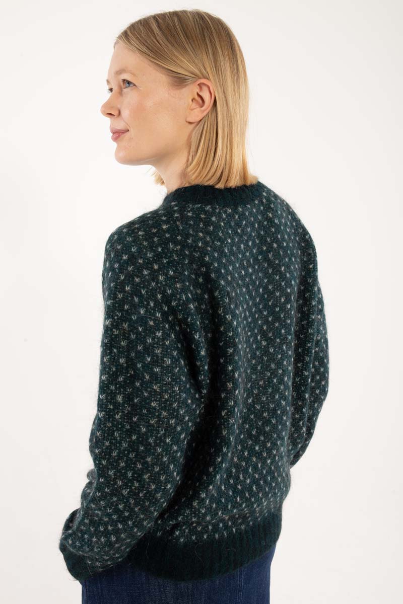 Daneherbal Alpaca Jaquard Sweater Dk Slate/Lt Blue Grey
