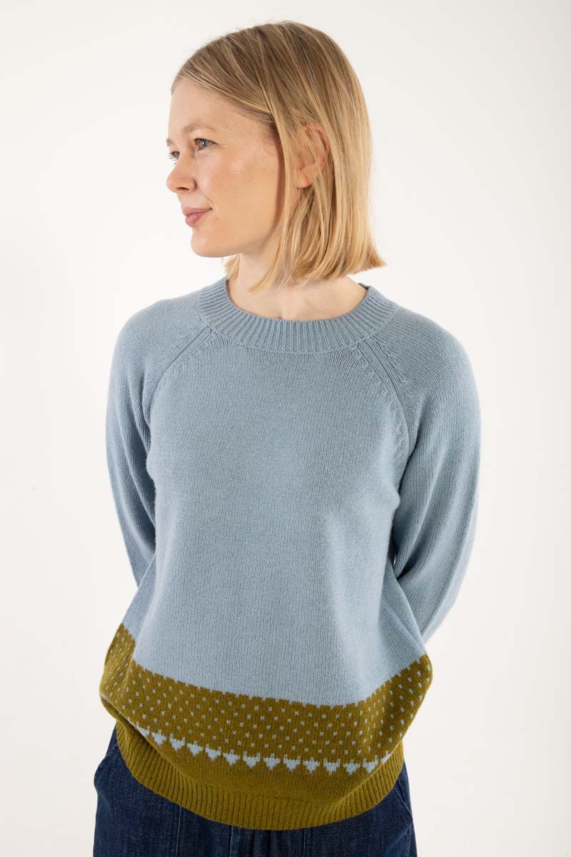 Daneglamping Wool Sweater Lt Blue Grey