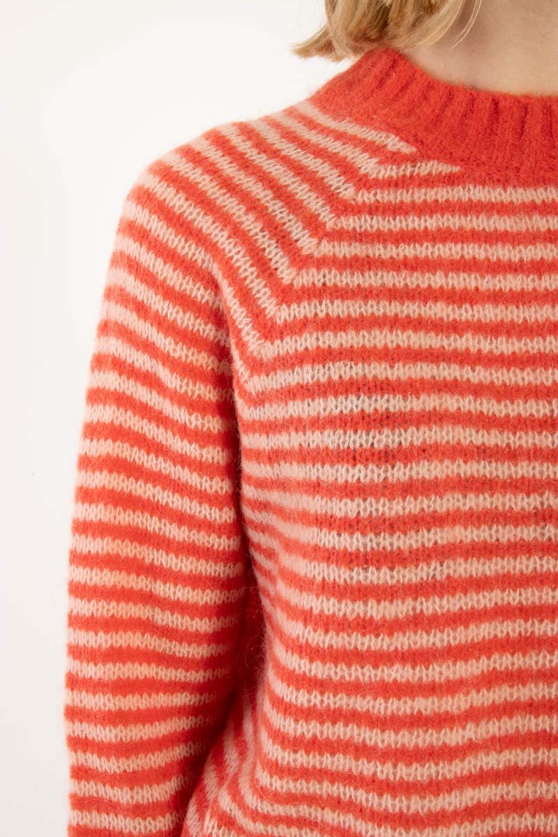 Daneherbal Alpaca Sweater Bright Red/Powder