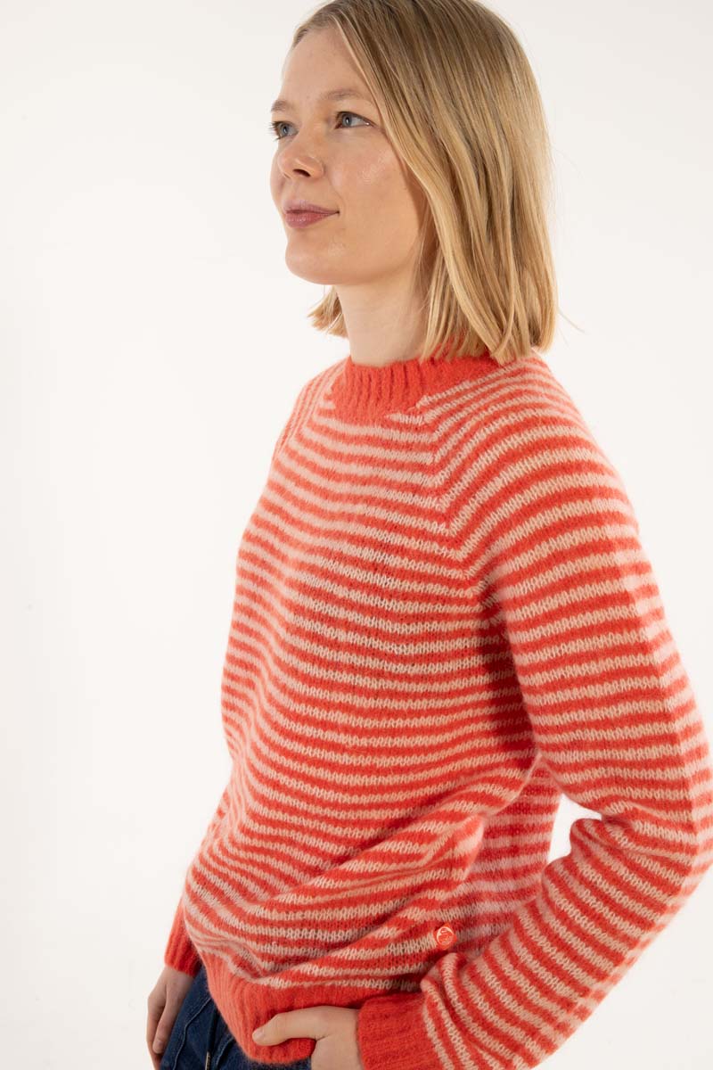 Daneherbal Alpaca Sweater Bright Red/Powder